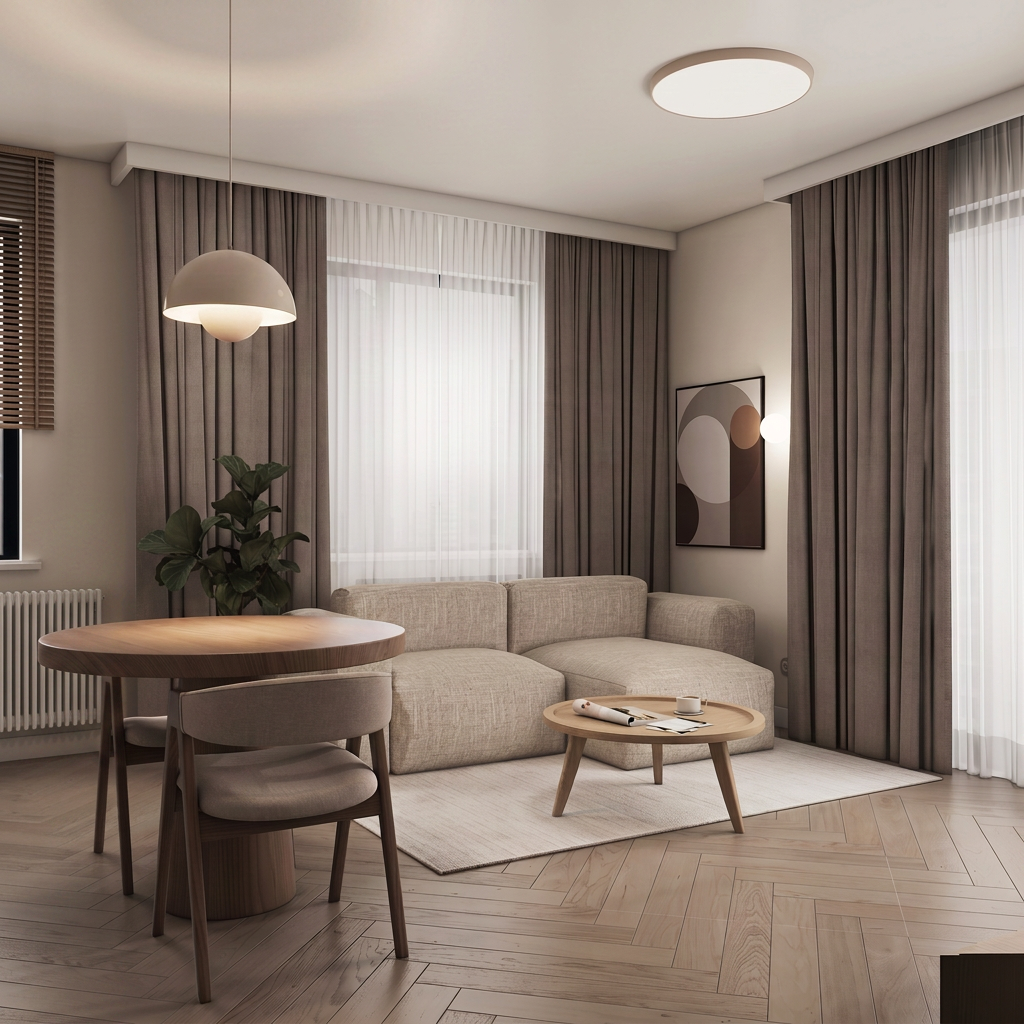 Salon z aneksem kuchennym